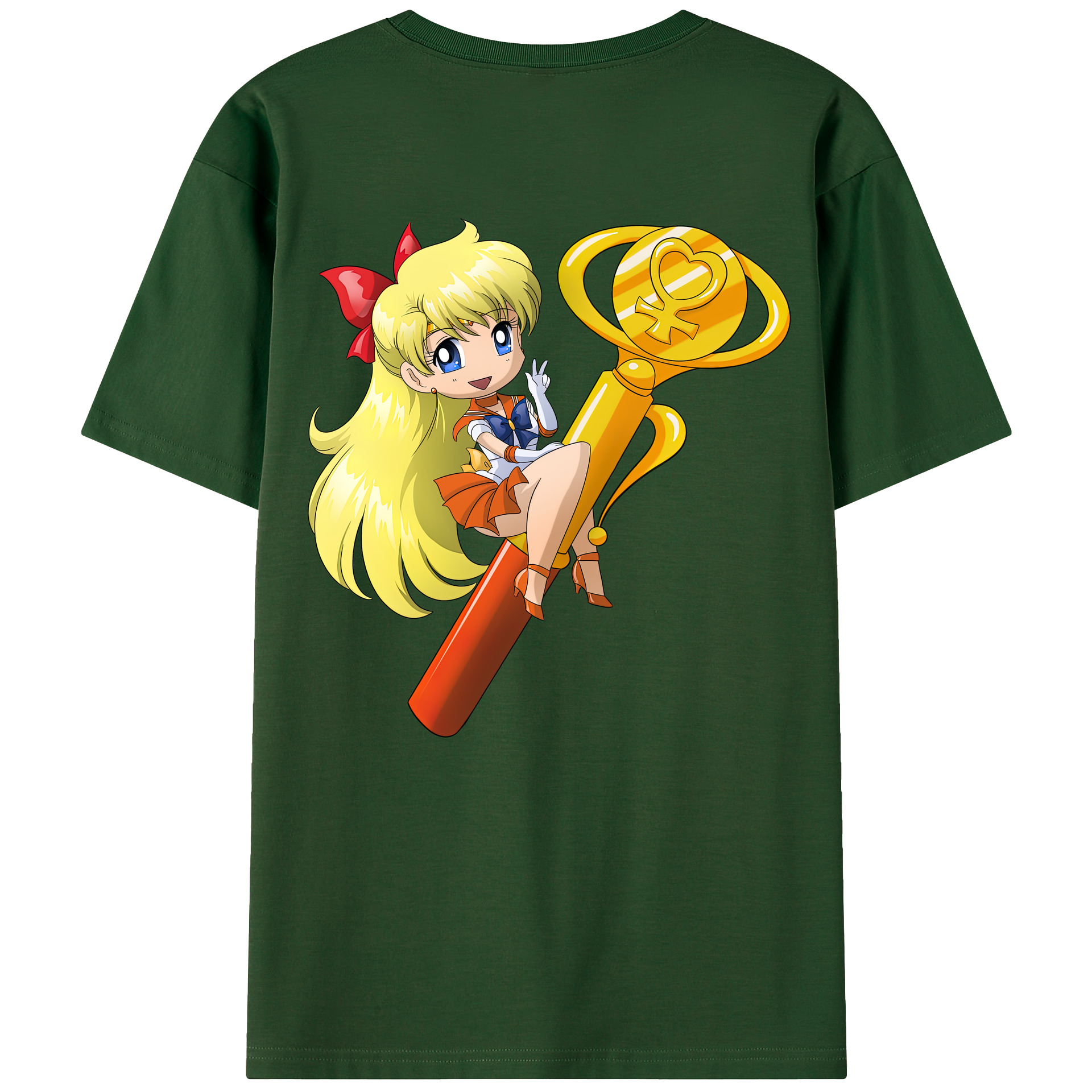 （画像用） 美少女戦士セーラームーン 愛野 美奈子 あいの みなこ Sailor Moon Aino Minako 綿100％半袖Tシャツ（背面プリント）